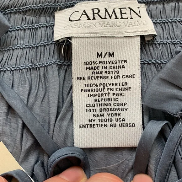 NWT Carmen Marc Valvo Peasant Blouse - Picture 5 of 8